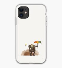 Umbrella Robot with Flower iPhone Case
