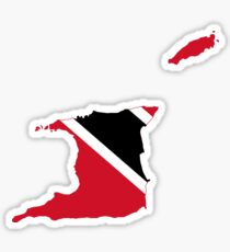 Flag Map of Trinidad and Tobago Sticker