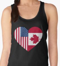 USA Canada flag heart Women's Tank Top