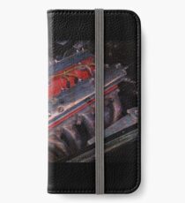Retro urban auto engine. iPhone Wallet/Case/Skin
