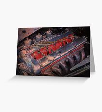 Retro urban auto engine. Greeting Card