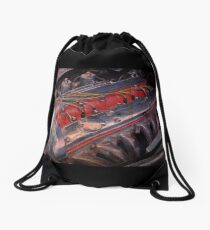 Retro urban auto engine. Drawstring Bag
