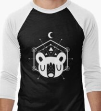 Moon Bear Geometric Design in White Men's Baseball ¾ T-Shirt