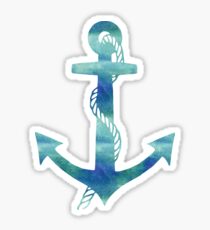 Watercolor Nautical Anchor Ocean Blue Sticker