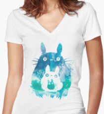 Forest Spirits Women's Fitted V-Neck T-Shirt