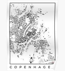 Copenhagen Map Schwarzplan Only Buildings Poster