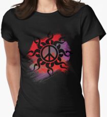 Cool Peace Sign with Paint Women's Fitted T-Shirt
