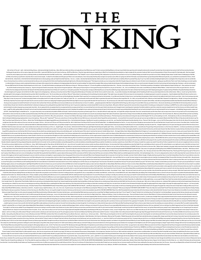  The Lion King Script By Jcranfill Redbubble