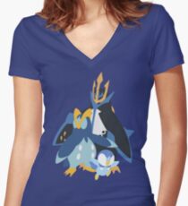 Piplup Evolution Women's Fitted V-Neck T-Shirt