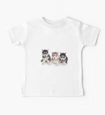 Fluffy cute puppy husky with blue eyes Baby Tee