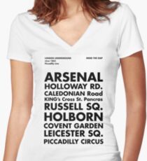 Piccadilly Line in Futura Women's Fitted V-Neck T-Shirt