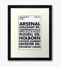 Piccadilly Line in Futura Framed Print