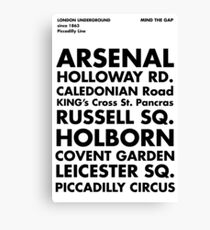 Piccadilly Line in Futura Canvas Print