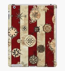 Vintage Red Stripes and Compass iPad Case/Skin