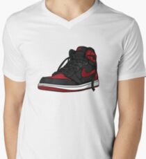 Air Jordan 1 “BRED” Men's V-Neck T-Shirt