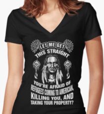 Native American Women's Fitted V-Neck T-Shirt