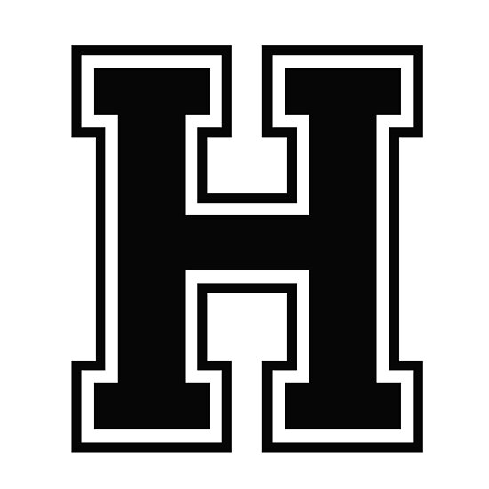 Letter H Black Posters By Alphaletters Redbubble
