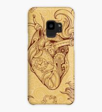 Pattern of heart, clockwork and key in steampunk style Case/Skin for Samsung Galaxy