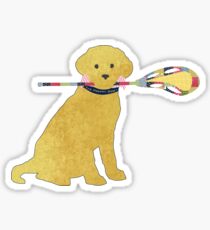 Preppy Yellow Lab Lacrosse Dog Sticker