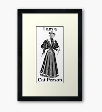 Cat Person (female) - with text Framed Print