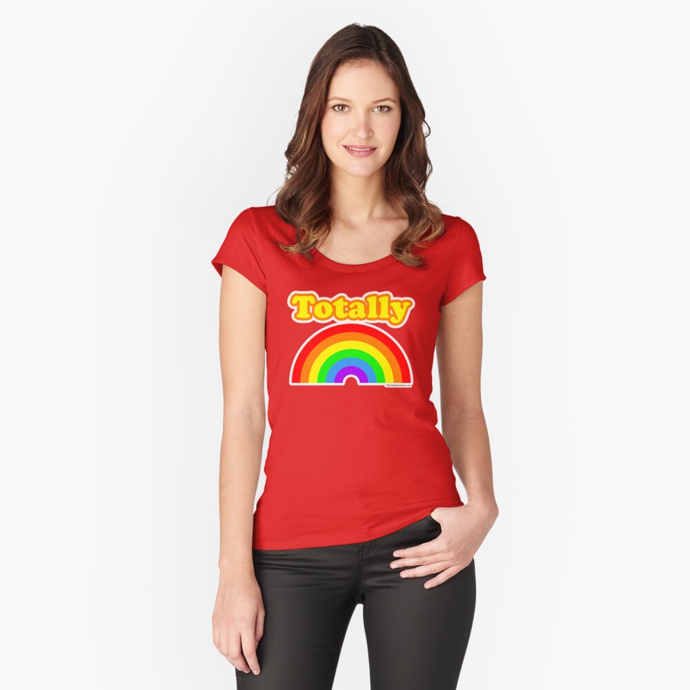 Totally Rainbow Logo Fitted Scoop T-Shirt