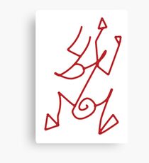 deer stylized red Canvas Print