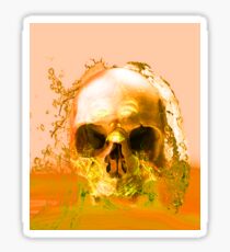 Golden Skull in Water Sticker