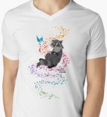 Adorable Little Raccoon Men's V-Neck T-Shirt