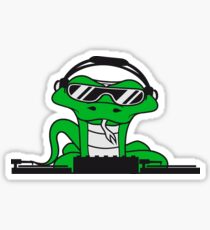 dj club party music cool mixer hang celebrate disco sunglasses headphones snake dance Sticker