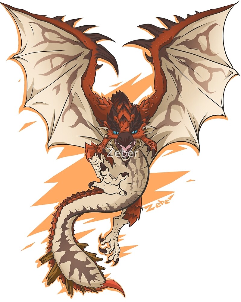 MONSTER HUNTER Rathalos By Zeber Redbubble   Flat,1000x1000,075,f.u1 