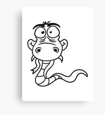 cartoon comic funny humorous cool snake Canvas Print