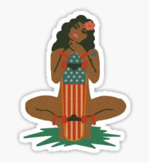 Hawaiian Hula Girl Skater Sticker