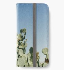 Large Prickly Pear Cactus against Blue Sky iPhone Wallet/Case/Skin