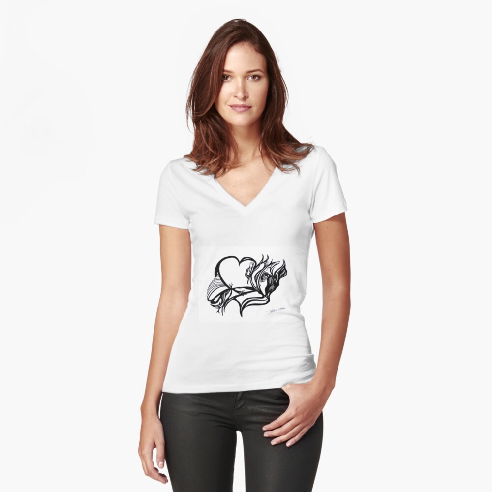 Heart Throb Fitted V-Neck T-Shirt
