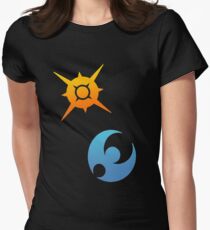 Pokemon Sun and Moon Symbols Women's Fitted T-Shirt