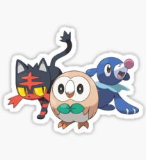 Pokemon Alola Starters Rowlet Littin Popplio Sticker