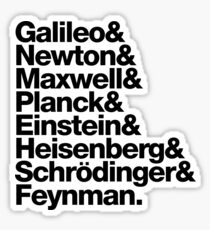 The Physicists List (dark type) Sticker