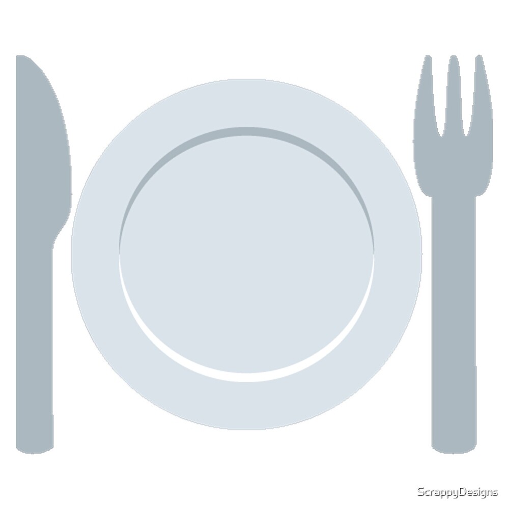 "Plate emoji knife and fork" by ScrappyDesigns Redbubble