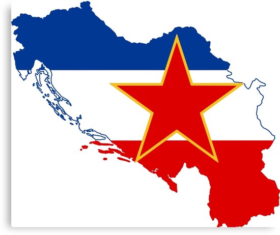 Lienzo «Mapa de la bandera de Yugoslavia» de abbeyz71 | Redbubble