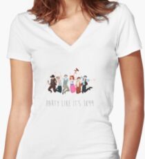 Party Like It's 1899 - for white things! Women's Fitted V-Neck T-Shirt