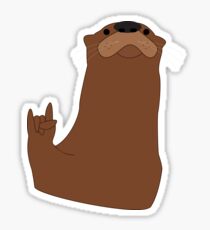 Rock and Roll Otter Sticker