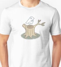 ghost bird and tree trunk Unisex T-Shirt