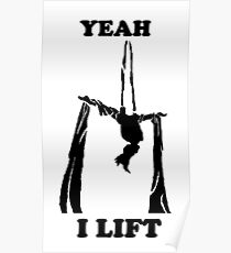Luftseiden - Ja, ich hebe - schwarzes Design Poster