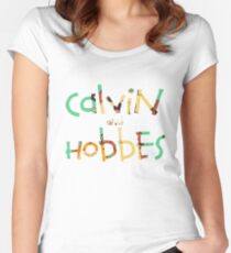 calvin and hobbes font Women's Fitted Scoop T-Shirt