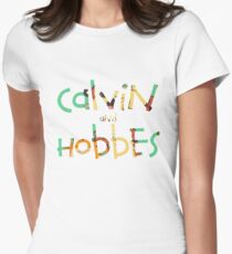 calvin and hobbes font Women's Fitted T-Shirt