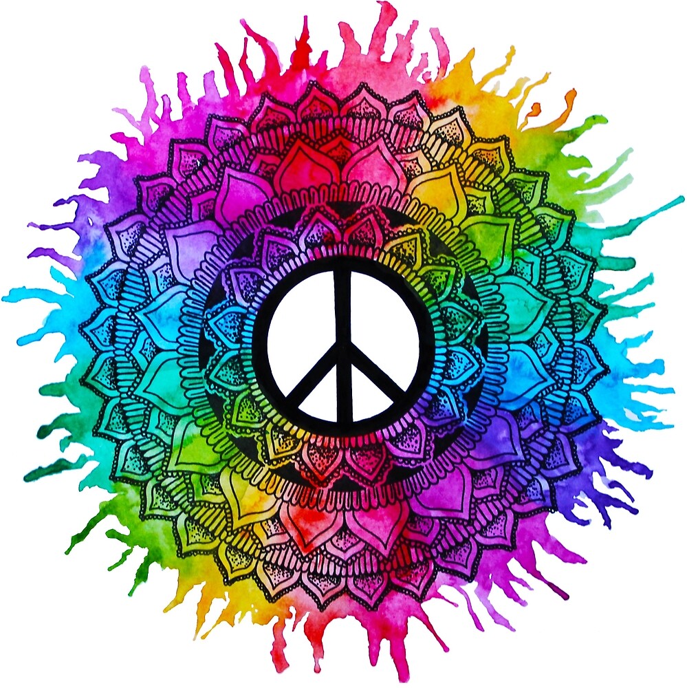 Watercolour Rainbow Splatter Peace Mandala By Art And Soul Redbubble 