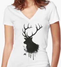 Elk Women's Fitted V-Neck T-Shirt