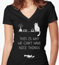 This Is Why We Can't Have Nice Things Women's Fitted V-Neck T-Shirt