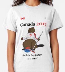 Canada 150, Canada 2017 & Canada Day Shirts & Souvenirs - Canadian Hockey, Curling, July 1 Party, Cool and Heritage Beaver Shirt Selection! Classic T-Shirt