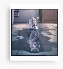 Cat wants to be a tiger ! Metal Print